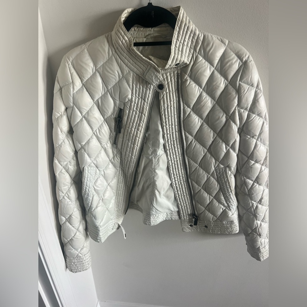 Add White Gray Puffer Jacket